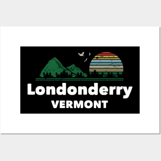 Mountain Sunset Flying Birds Outdoor Londonderry Vermont Posters and Art